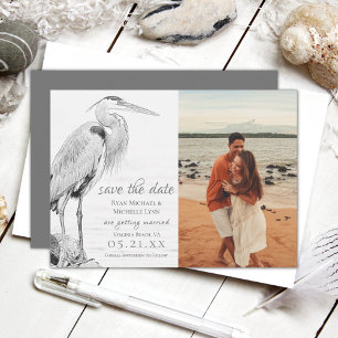 Schönes Blue Heron Water Bird Wedding Foto Save The Date
