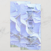 Schönes Blue Hydrangea Menü Menükarte (Vorne/Hinten)