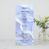 Schönes Blue Hydrangea Menü Menükarte (Stehend Vorderseite)