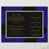 Schönes Blue Leaf Bracken Wedding Programm (Vorderseite)