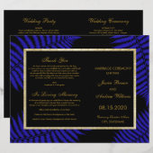 Schönes Blue Leaf Bracken Wedding Programm (Vorne/Hinten)