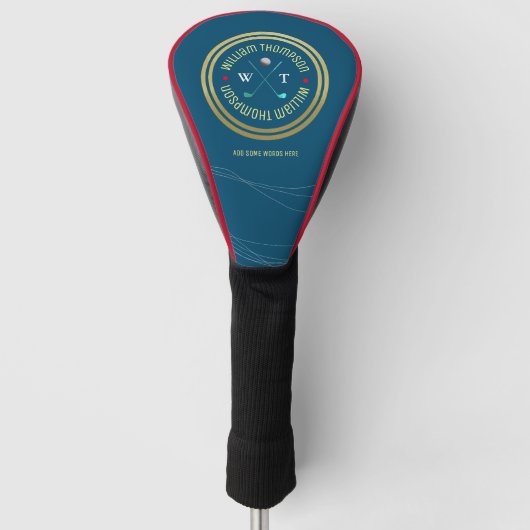 schönes BLUE Logo für einen Golfspieler Golf Headcover (Vorderseite)