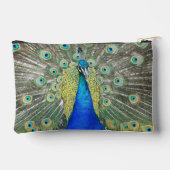 Schönes Blue Peacock Feather Plumage Zubehörtasche (Rückseite)