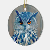 Schönes Blue Uhu Raptor Owl Keramik Ornament (Links)