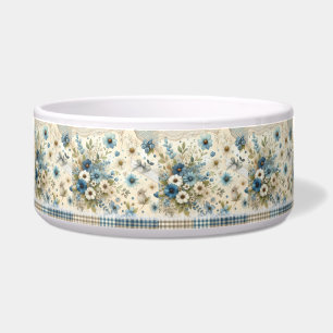 Schönes Blue & Wwhite Abstrakt Florals Trinket Napf