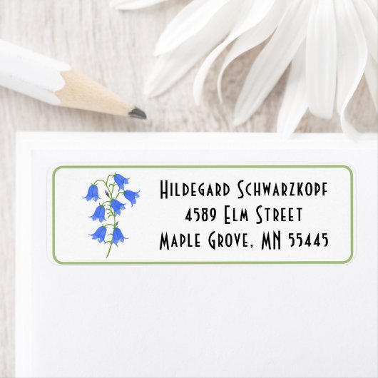 Schönes Bluebells White Return Address Label (Insitu)