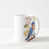 Schönes Bluebird Wasserfarbenbild Kaffeetasse (VorderseiteRechts)
