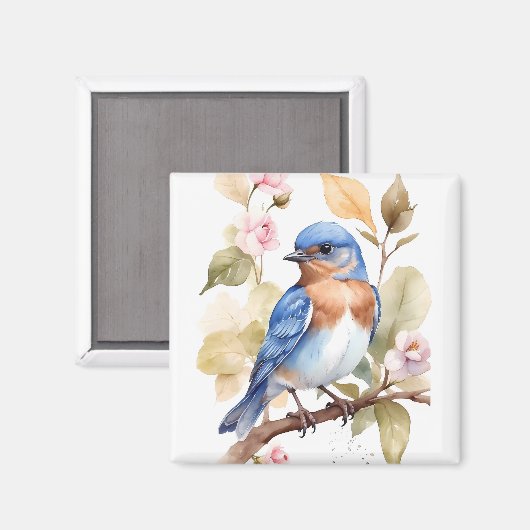 Schönes Bluebird Wasserfarbenbild Magnet (Vorderseite/Rückseite)