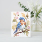 Schönes Bluebird Wasserfarbenbild Postkarte (Stehend Vorderseite)