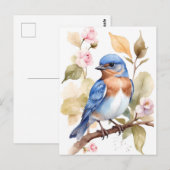 Schönes Bluebird Wasserfarbenbild Postkarte (Vorne/Hinten)