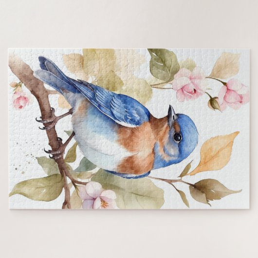 Schönes Bluebird Wasserfarbenbild Puzzle (Horizontal)