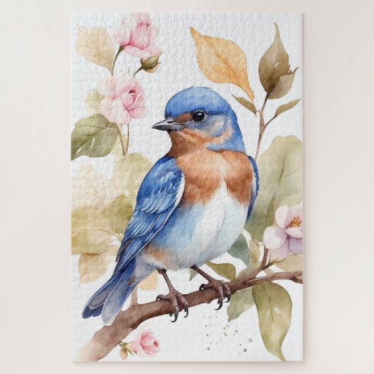 Schönes Bluebird Wasserfarbenbild Puzzle (Vertikal)