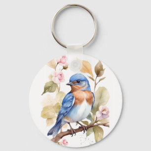 Schönes Bluebird Wasserfarbenbild Schlüsselanhänger
