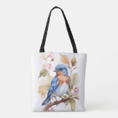 Schönes Bluebird Wasserfarbenbild Tasche (Rückseite)