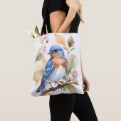 Schönes Bluebird Wasserfarbenbild Tasche (Von Nahem)