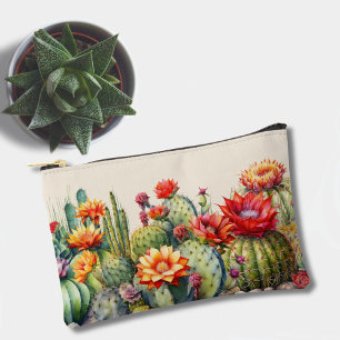 Schönes blühendes Cacti Small Zubehörtasche