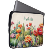 Schönes, blühendes Kakteen Laptopschutzhülle (Vorne Rechts)