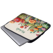 Schönes, blühendes Kakteen Laptopschutzhülle (Vorne Knopf)
