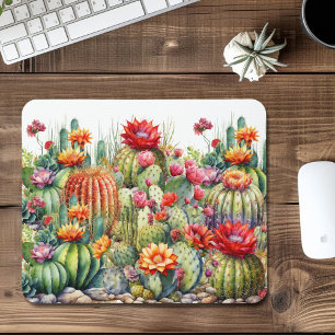 Schönes, blühendes Kakteen Mousepad