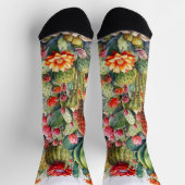Schönes, blühendes Kakteen Socken (Oben)