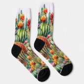 Schönes, blühendes Kakteen Socken (Rechts)