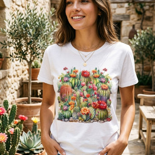 Schönes, blühendes Kakteen T-Shirt