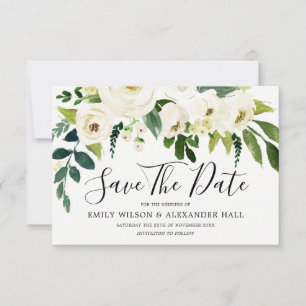 Schönes blühendes Weiß Save the Date