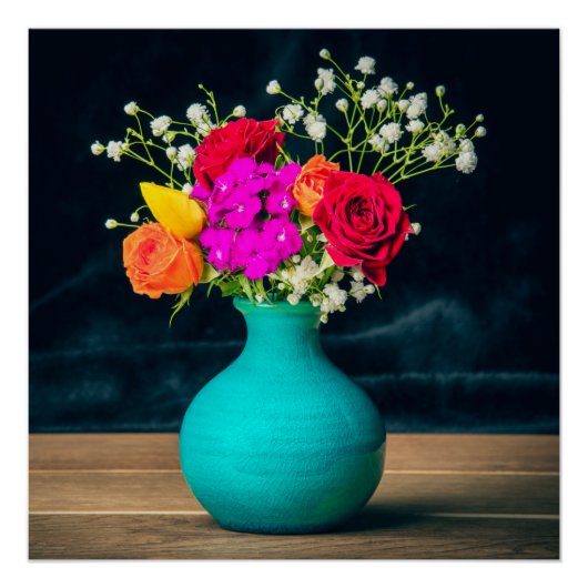 Schönes Blume-Arrangement Stillleben Poster (Vorderseite)