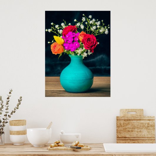 Schönes Blume-Arrangement Stillleben Poster (Küche)