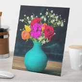 Schönes Blume-Arrangement Stillleben Sockelschild (In Situ)
