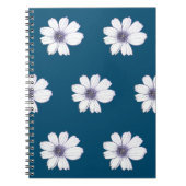 Schönes Blume Blue Design Notebook Notizblock (Vorderseite)