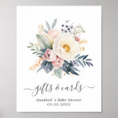 Schönes Blume-Bouquet, Babydusche Poster (Vorne)