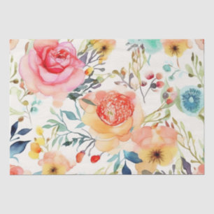 Schönes Blume-Kissen mit Wasserfarbe Seidenpapier