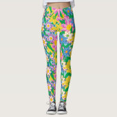 Schönes Blume Muster Leggings (Vorderseite)