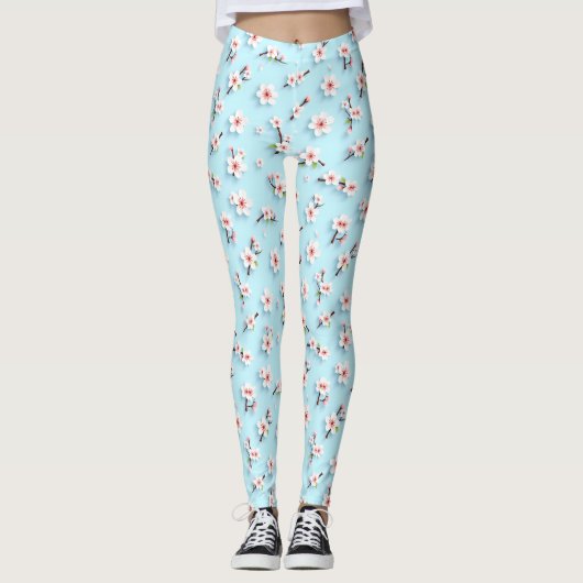 Schönes Blume-Muster Leggings (Vorderseite)