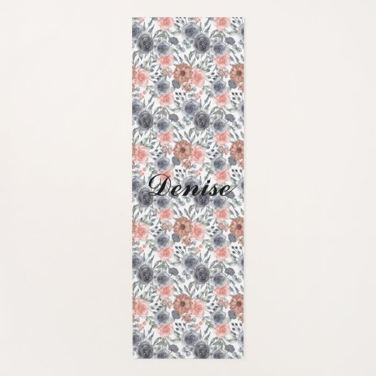Schönes Blume-Muster Yogamatte (Vorderseite)