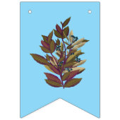 Schönes Blumenbanner auf blauem Hintergrund Wimpelkette (Dritte Fahne)