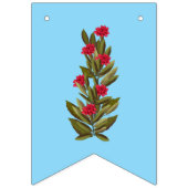 Schönes Blumenbanner auf blauem Hintergrund Wimpelkette (Zweite Fahne)