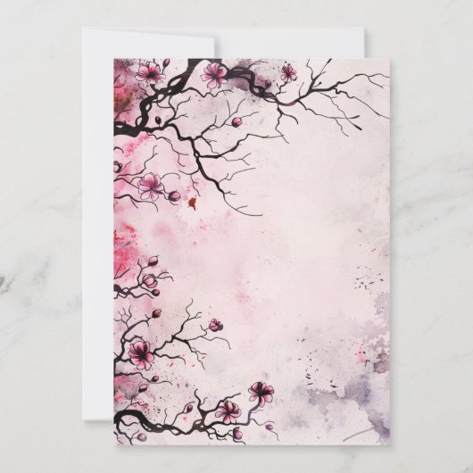 Schönes Blumenbaum Pink Halloween-Party Einladung (Rückseite)