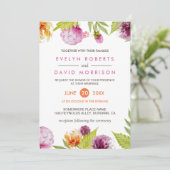 Schönes Blumenblossom Wasserfarben feierliche Hoch Einladung (Stehend Vorderseite)