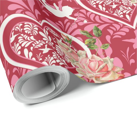 Schönes Blumendesign Geschenkpapier (Rolleneckpunkt)