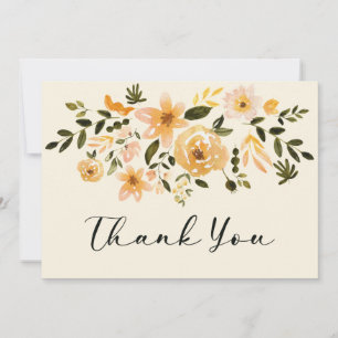 Schönes Blumendesign in Aquarelltönen Dankeskarte