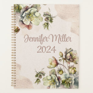 Schönes Blumendesign in Aquarelltönen Planer