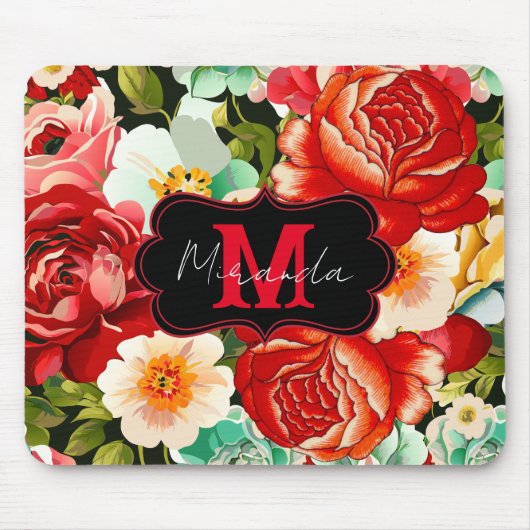 Schönes Blumendesign - personalisieren Mousepad (Vorne)