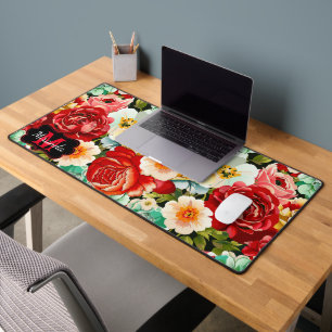 Schönes Blumendesign - personalisieren Schreibtischunterlage