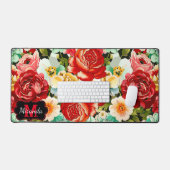 Schönes Blumendesign - personalisieren Schreibtischunterlage (Tastatur & Maus)