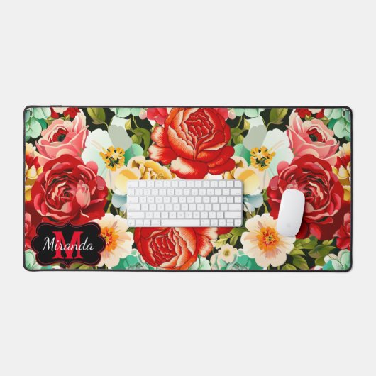 Schönes Blumendesign - personalisieren Schreibtischunterlage (Tastatur & Maus)