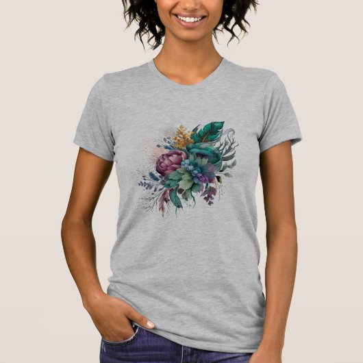 Schönes Blumendesign Teemaschine T-Shirt (Vorderseite)