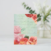 schönes Blumendesign Vintage Rose Postkarte (Stehend Vorderseite)