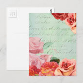 schönes Blumendesign Vintage Rose Postkarte (Vorne/Hinten)